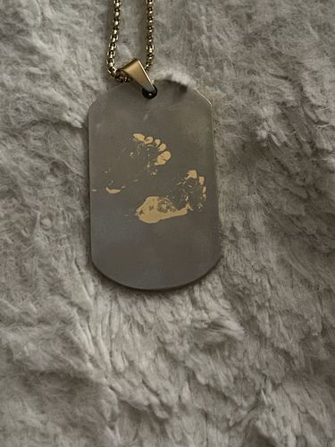 Customer photo review of Photo Dog Tag Necklace Personalized Dog Tags For Boyfriend