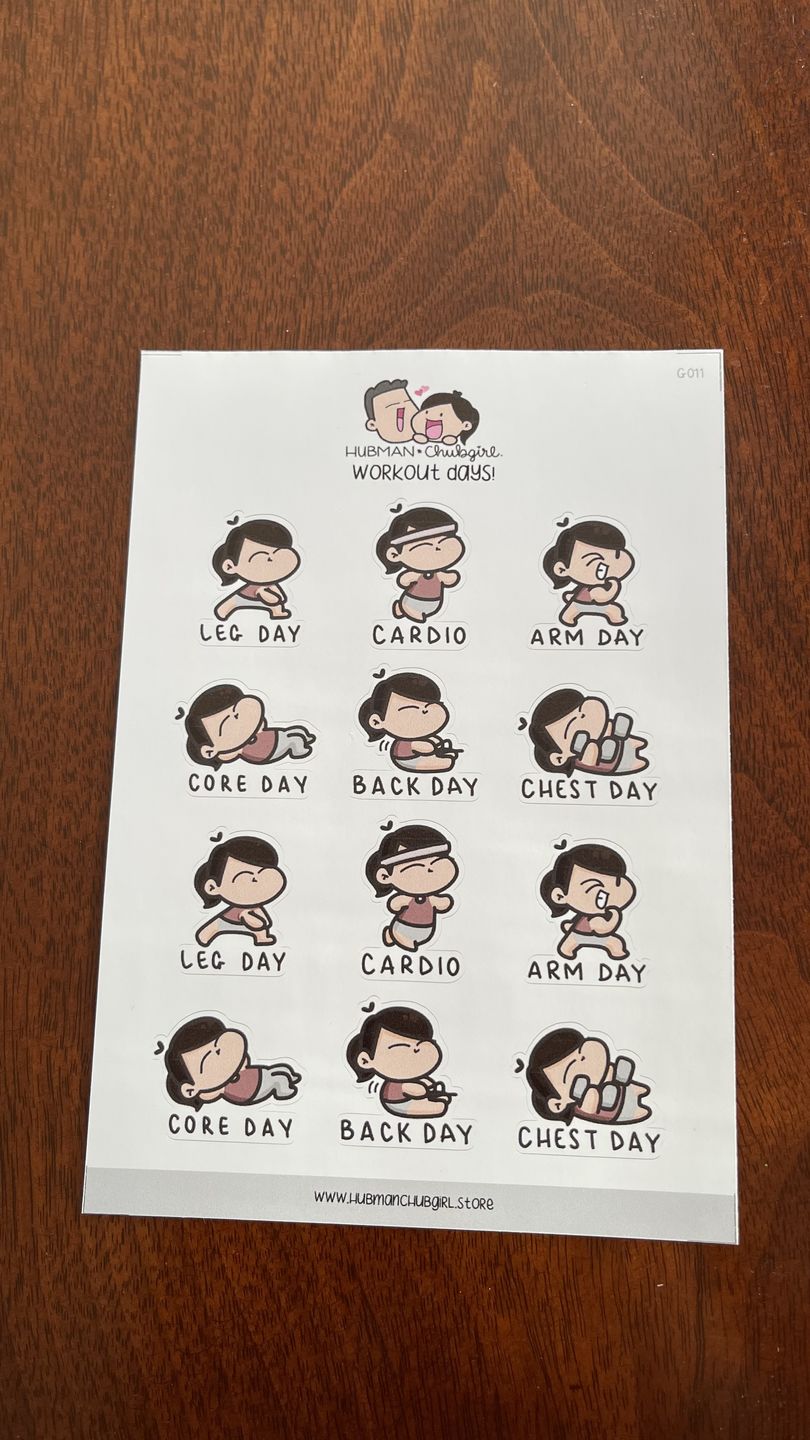 Customer photo review of Workout Days! Planner Stickers