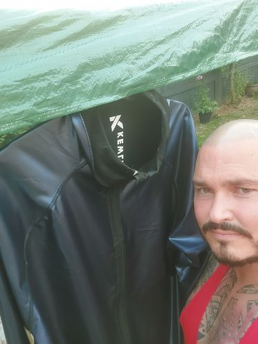 Customer photo review of Kewlioo Pro Sauna Jacket for Men (Full/Half Zip)