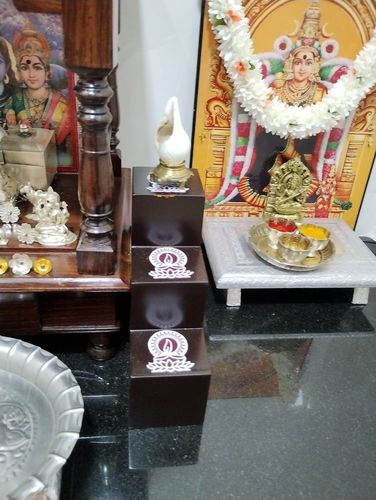 Customer photo review of 3 Step Wooden Lamp Stand (Pair) / Pooja Stand