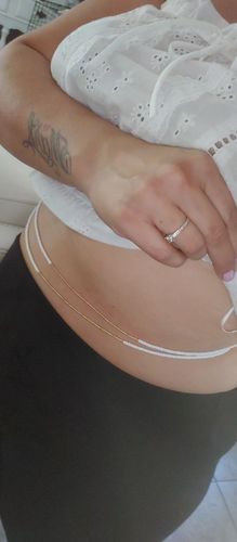 Customer photo review of Mykonos White and Gold Waist Beads