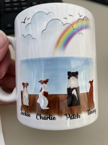 Customer photo review of Life Is better with dogs mug - Up to 5 dogs