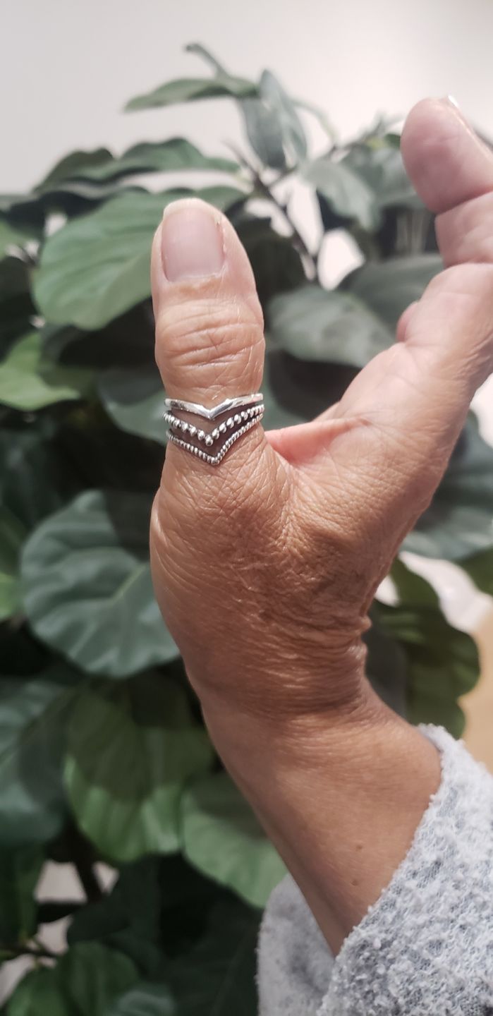 Customer photo review of Triple Chevron Boho Ring Sterling Silver