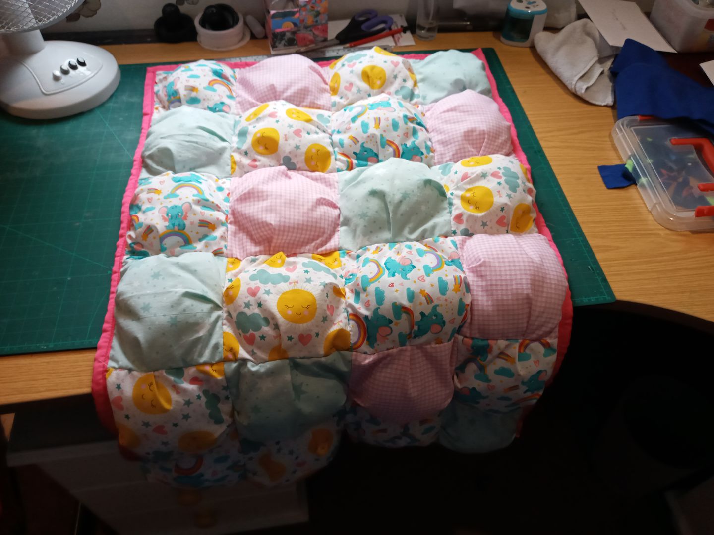 Customer photo review of Rockets in Outer Space Anti Pill Polar Fleece Fabric