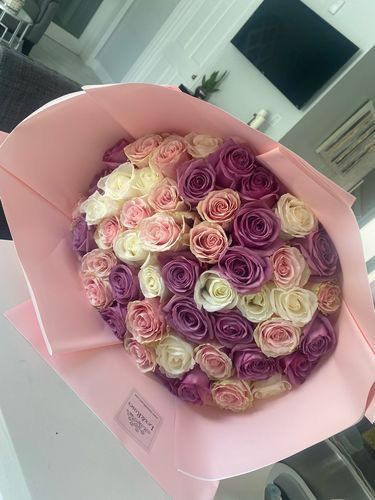 Customer photo review of Purple Deluxe Bouquet