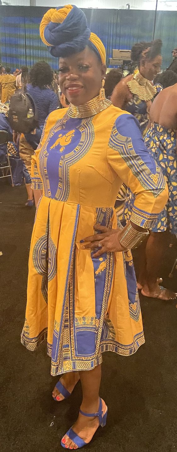 Customer photo review of SGRHO A line Dashiki Dress-Pre Order ships by June 20