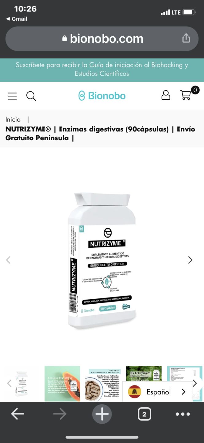 Customer photo review of NUTRIZYME® | Enzimas digestivas (90cápsulas) | Envío Gratuito Península |