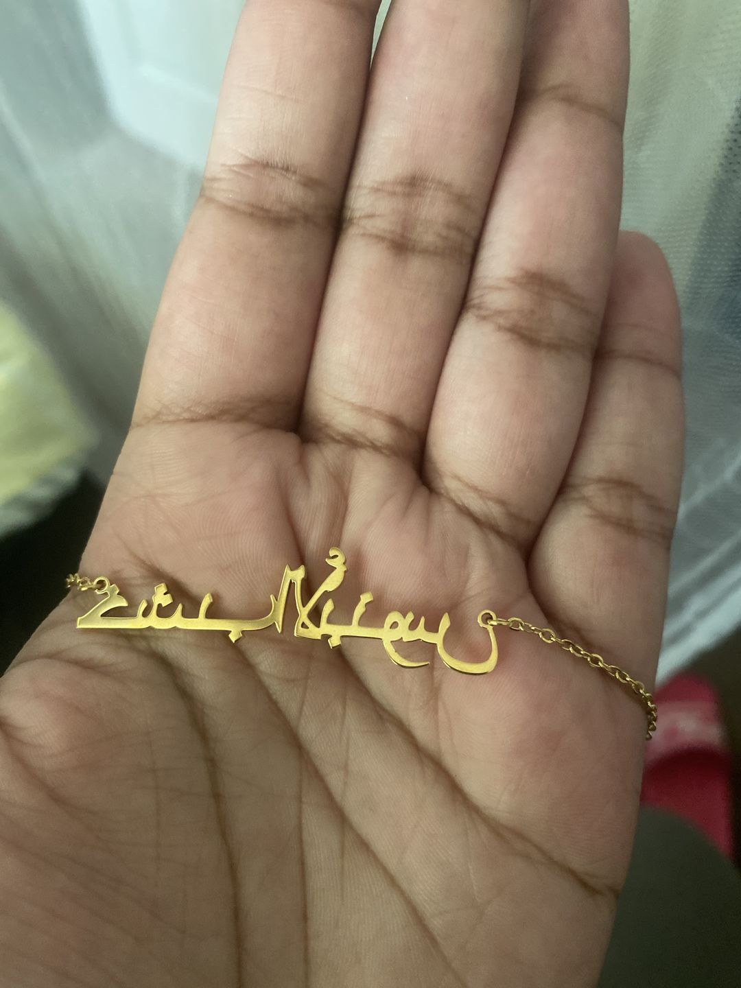 Customer photo review of Arabic Name Necklace