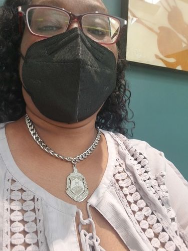 Customer photo review of Delta Sigma Theta - Crest Necklace