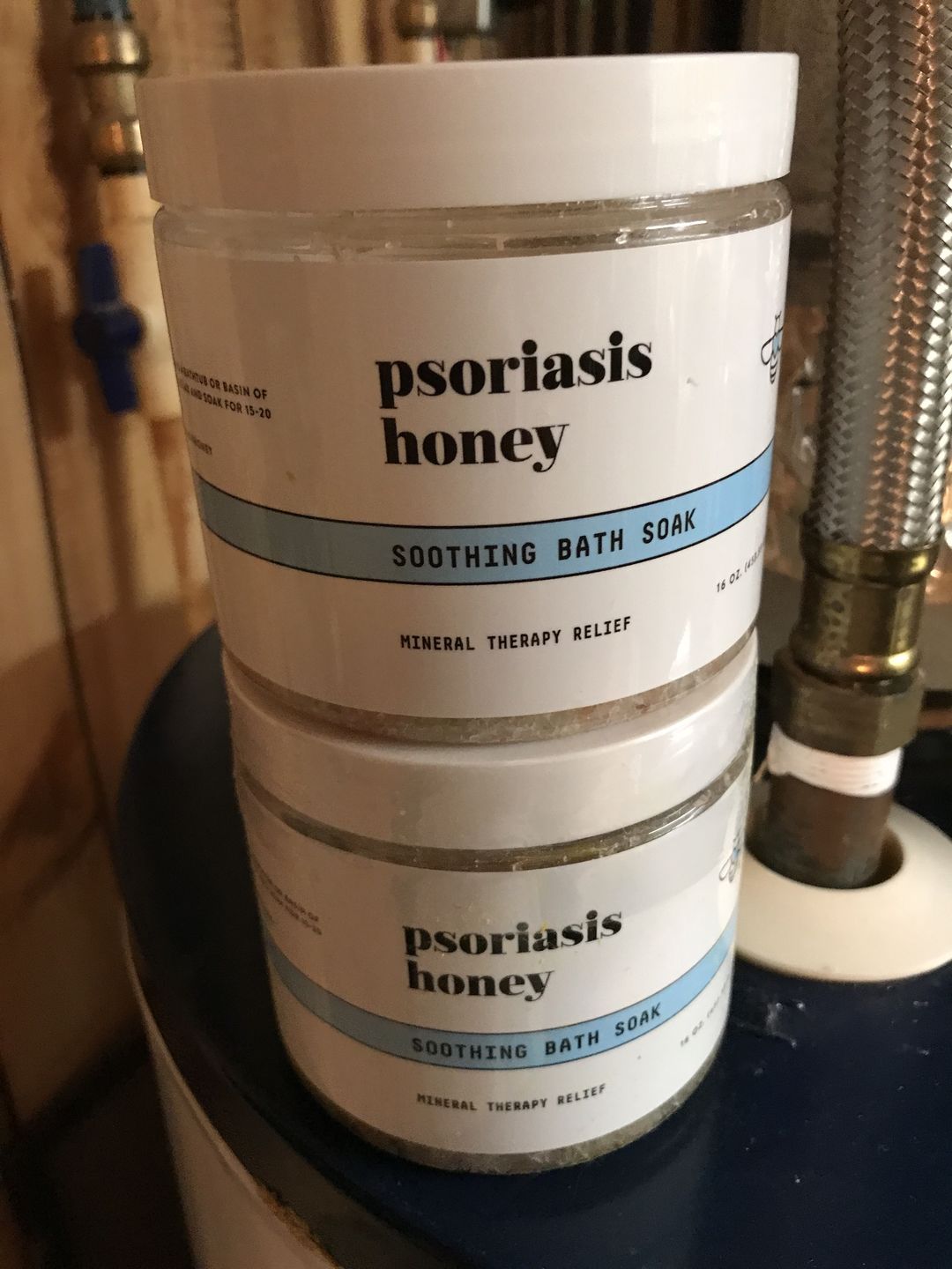 Customer photo review of Psoriasis Honey Soothing Bath Soak