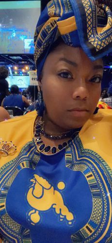 Customer photo review of SGRHO A line Dashiki Dress-Pre Order. Ships by June 28