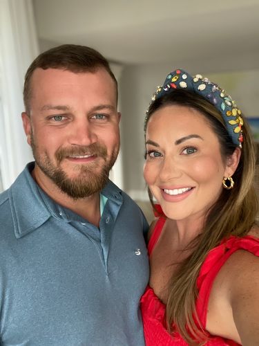 Customer photo review of 10 YEAR ANNIVERSARY DENIM RAINBOW CRYSTAL KNOTTED HEADBAND