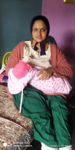 Customer photo review of Cream & Bottle Green Floral Maxi