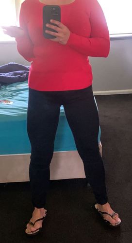 Customer photo review of Impact Mid Rise Skinny Jeans - Indigo