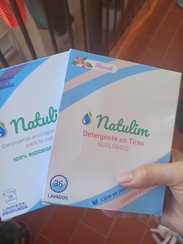Customer photo review of Eco-Tiras de Detergente 40 lavados Natulim