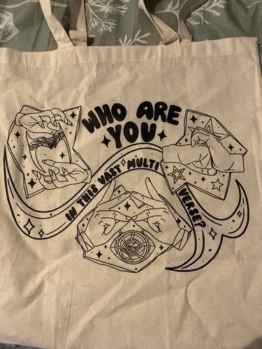 Customer photo review of Vast Multiverse Tote Bag