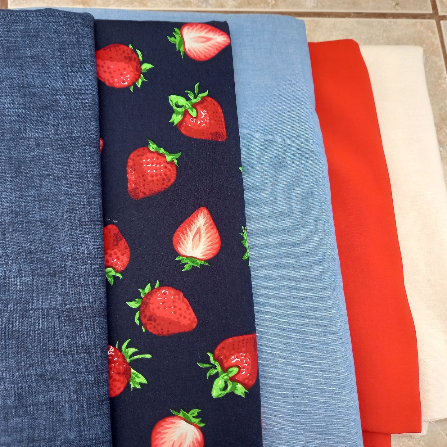 Customer photo review of Strawberry Rose & Hubble Cotton Poplin Fabric