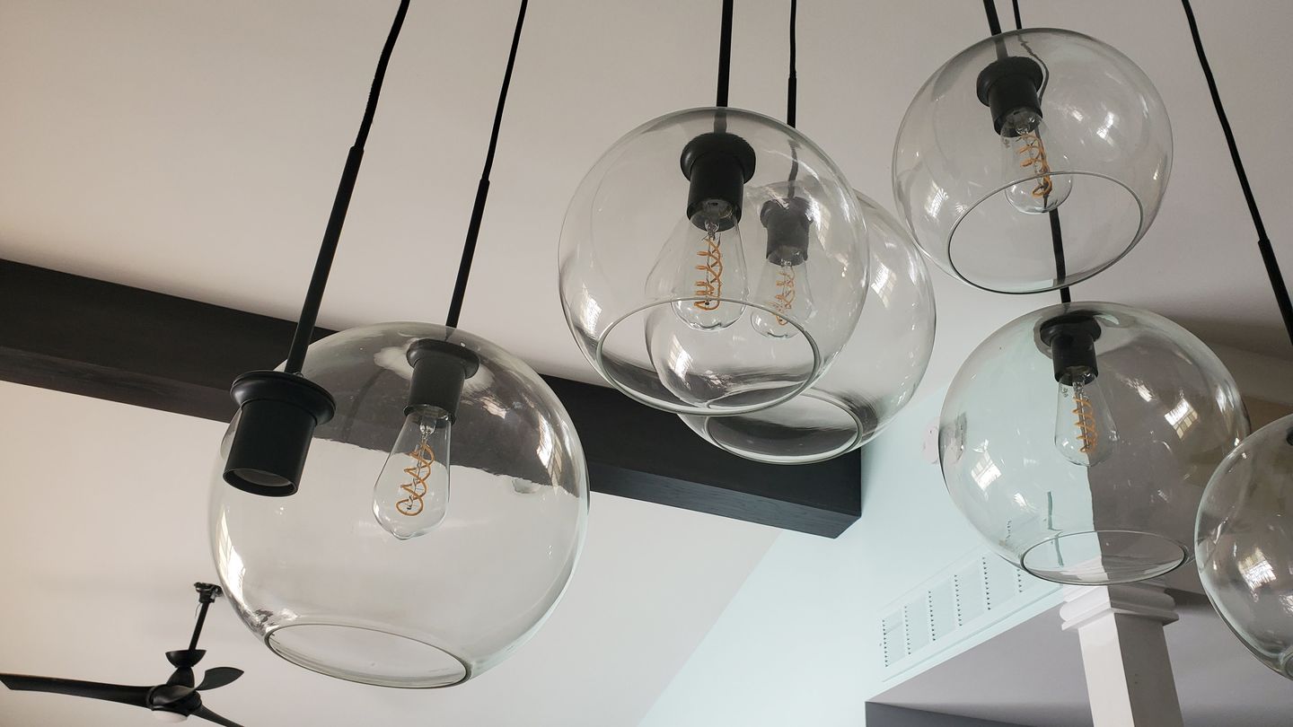 Customer photo review of Globe Cluster Kitchen Island Pendant Light