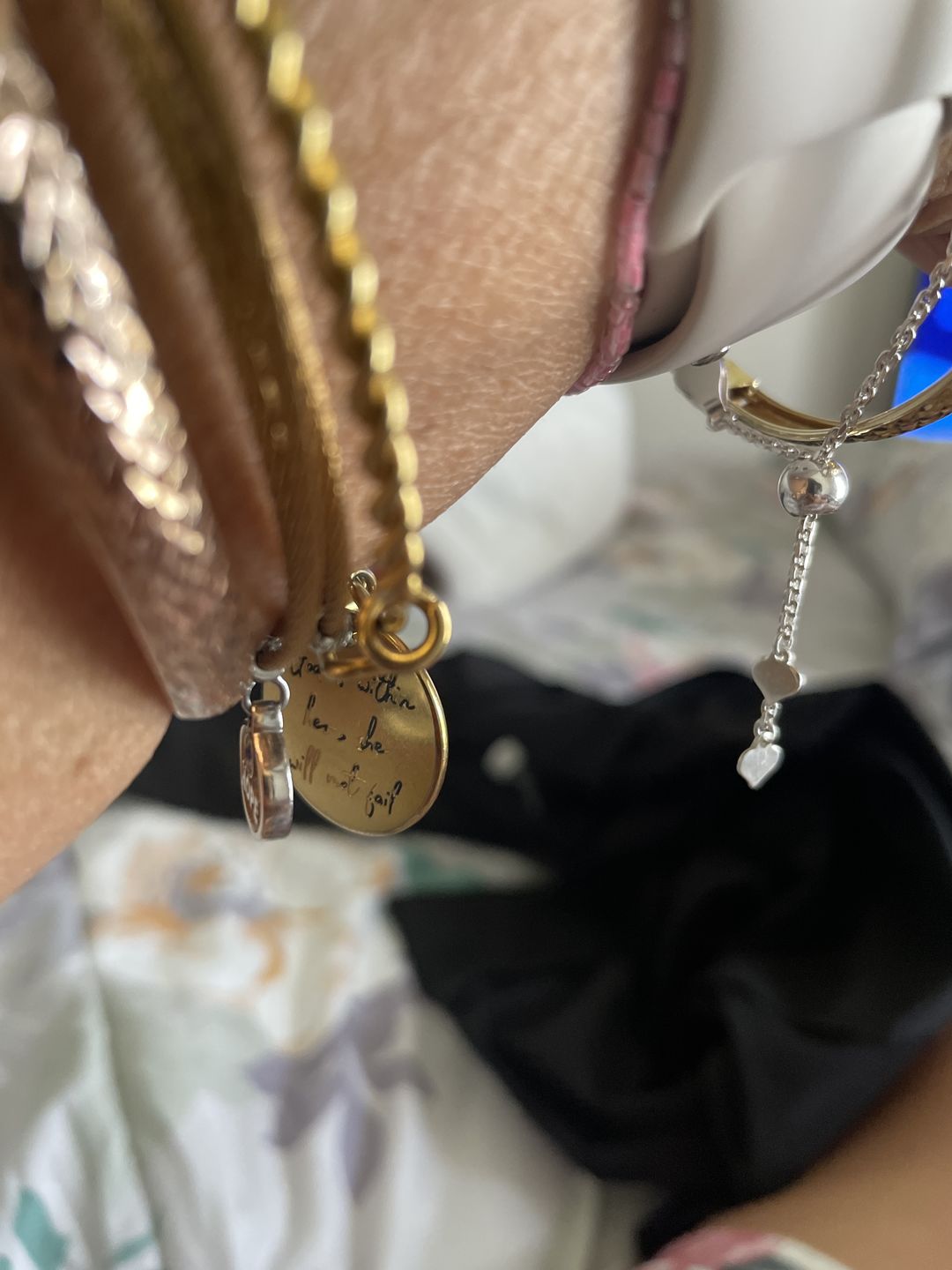 Customer photo review of God is Within Her, She Will Not Fail Bracelet