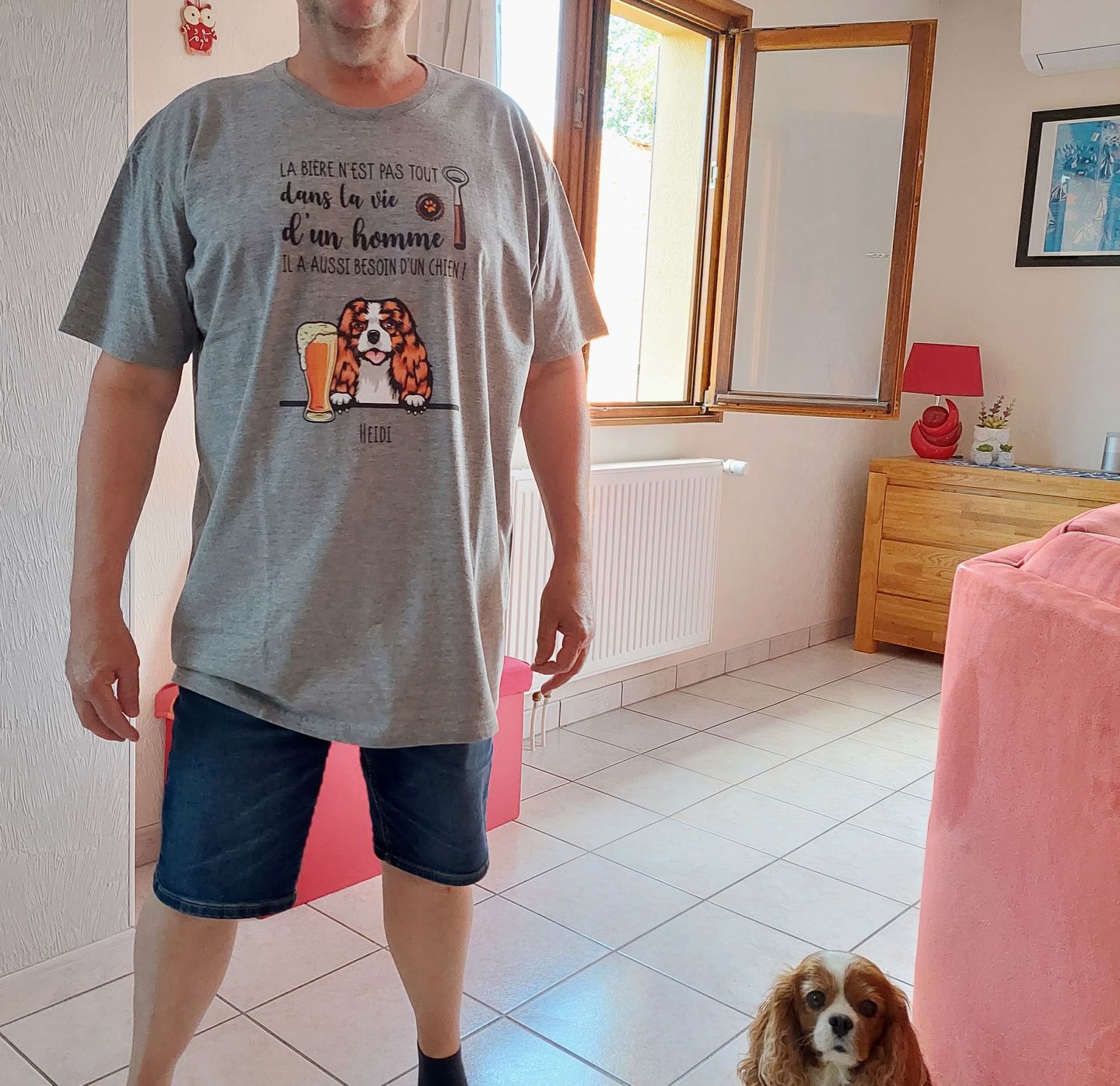 Customer photo review of Bière et Wouaf - T-Shirt personnalisé