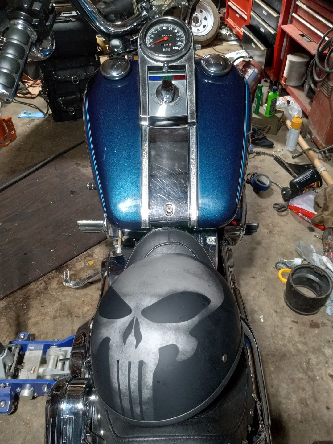 Customer photo review of Smallest Beanie Helmet - Skull Retro