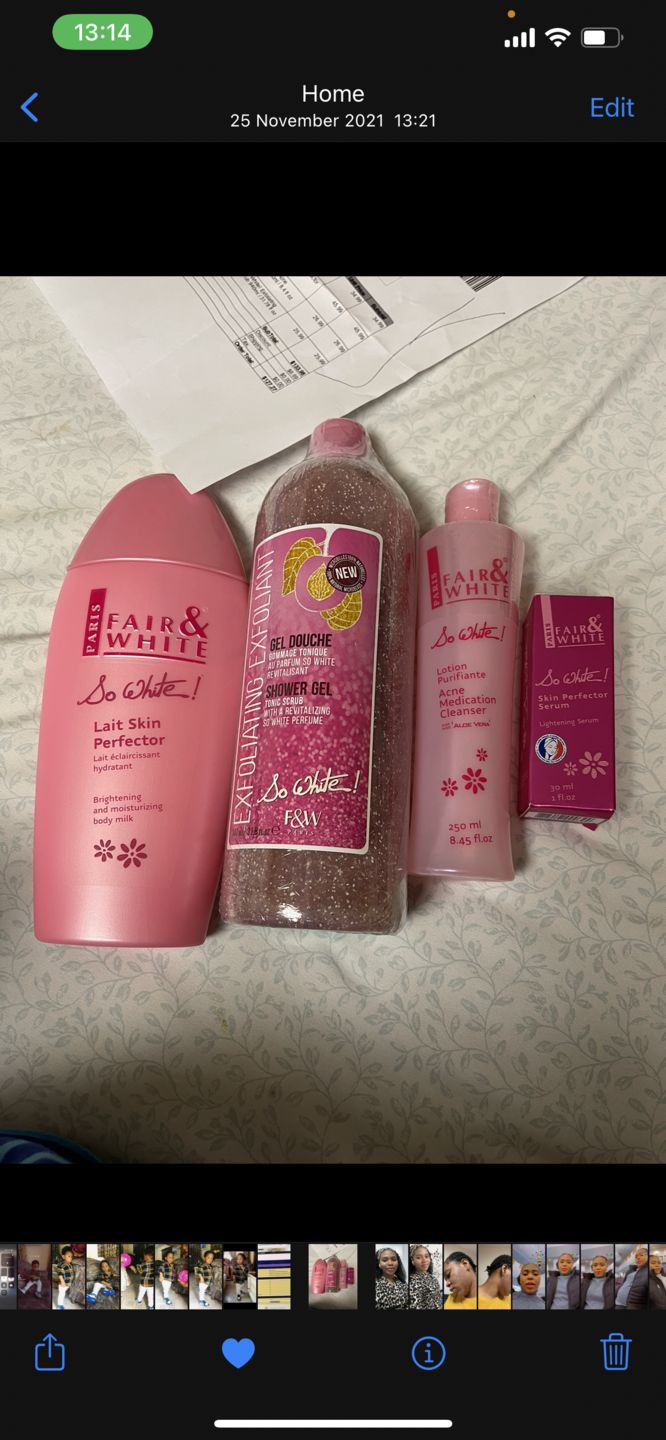 Customer photo review of Fair and White So White! Exfoliating Shower Tonic Scrub 940ml / 31.78 fl oz
