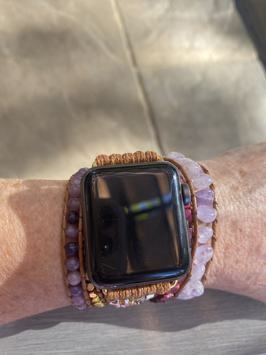 Customer photo review of Purple Jade Magical Apple Watch Strap
