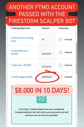 Customer photo review of FIRESTORM SCALPER BOT