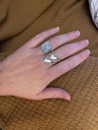 Customer photo review of Sterling Silver Raw Moonstone Ring