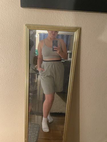 Customer photo review of Double Waistband Sweatshorts