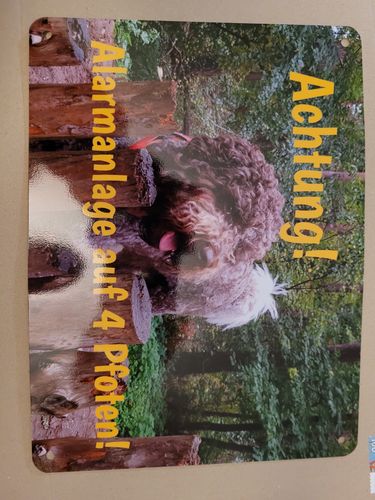 Customer photo review of Hunde-Türschild mit Foto & Wunschtext