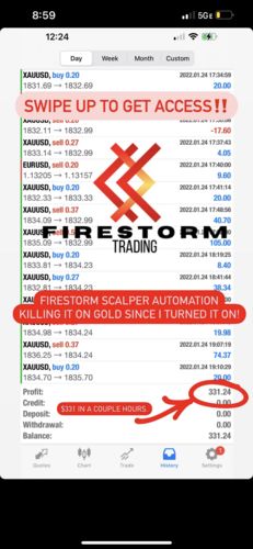 Customer photo review of FIRESTORM SCALPER BOT