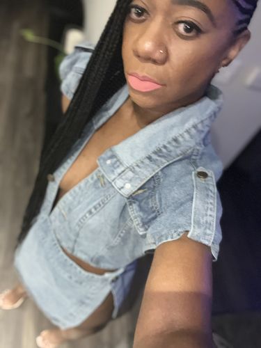 Customer photo review of Denim Unique Button Design High Split Mini Dress