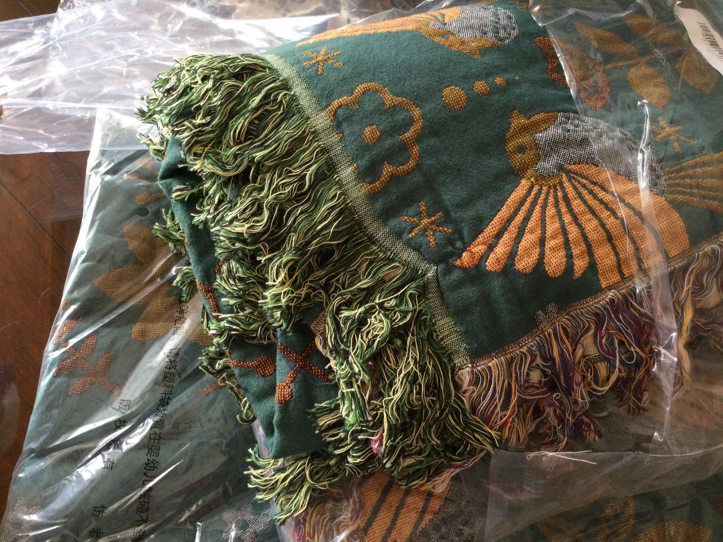 Customer photo review of 4 Layers Cotton Queen Sofa Throw Boho Throw Blanket