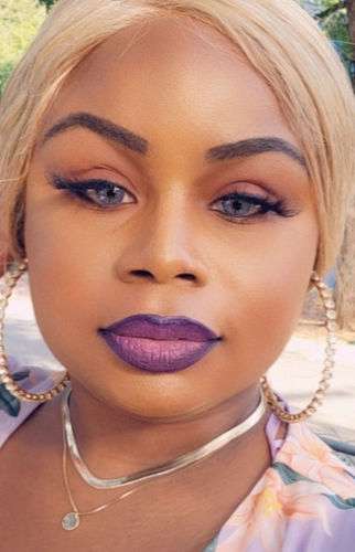 Customer photo review of Monet Purple Colored Contact Lenses