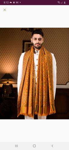 Customer photo review of Pashtush Womens Silk-Fine Wool Blended Fine Wool, Nalki Embroidery Needlework Stole, Black