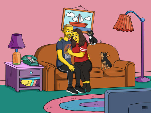 Customer photo review of Caricature dessinée à la main : Portrait Simpson