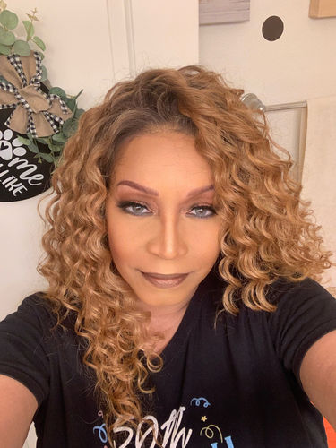 Customer photo review of Outre Perfect Hairline FAUX SCALP HD Transparent 13" x 6" Lace Front Wig Cheyenne