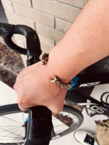 Customer photo review of Brass Double Snake Bracelet
