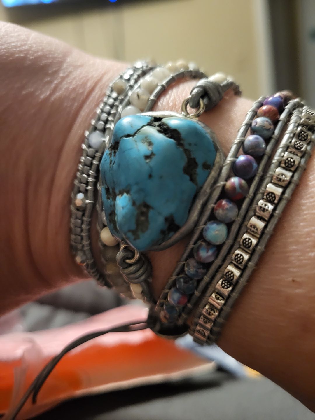 Customer photo review of Healing Turquoise Protection Wrap Bracelet
