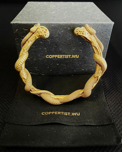 Customer photo review of Brass Double Snake Bracelet