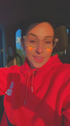 Customer photo review of Praying Rabbit Crop Hoodie (RED)