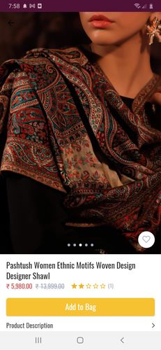 Customer photo review of Pashtush Womens Extra Fine Wool Stole, Soft, Warm And Light Weight
