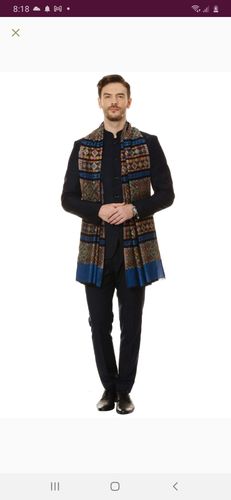 Customer photo review of Pashtush Womens Fine Wool, Silky Nalki Embroidery Needlework Stole, Cobalt Blue