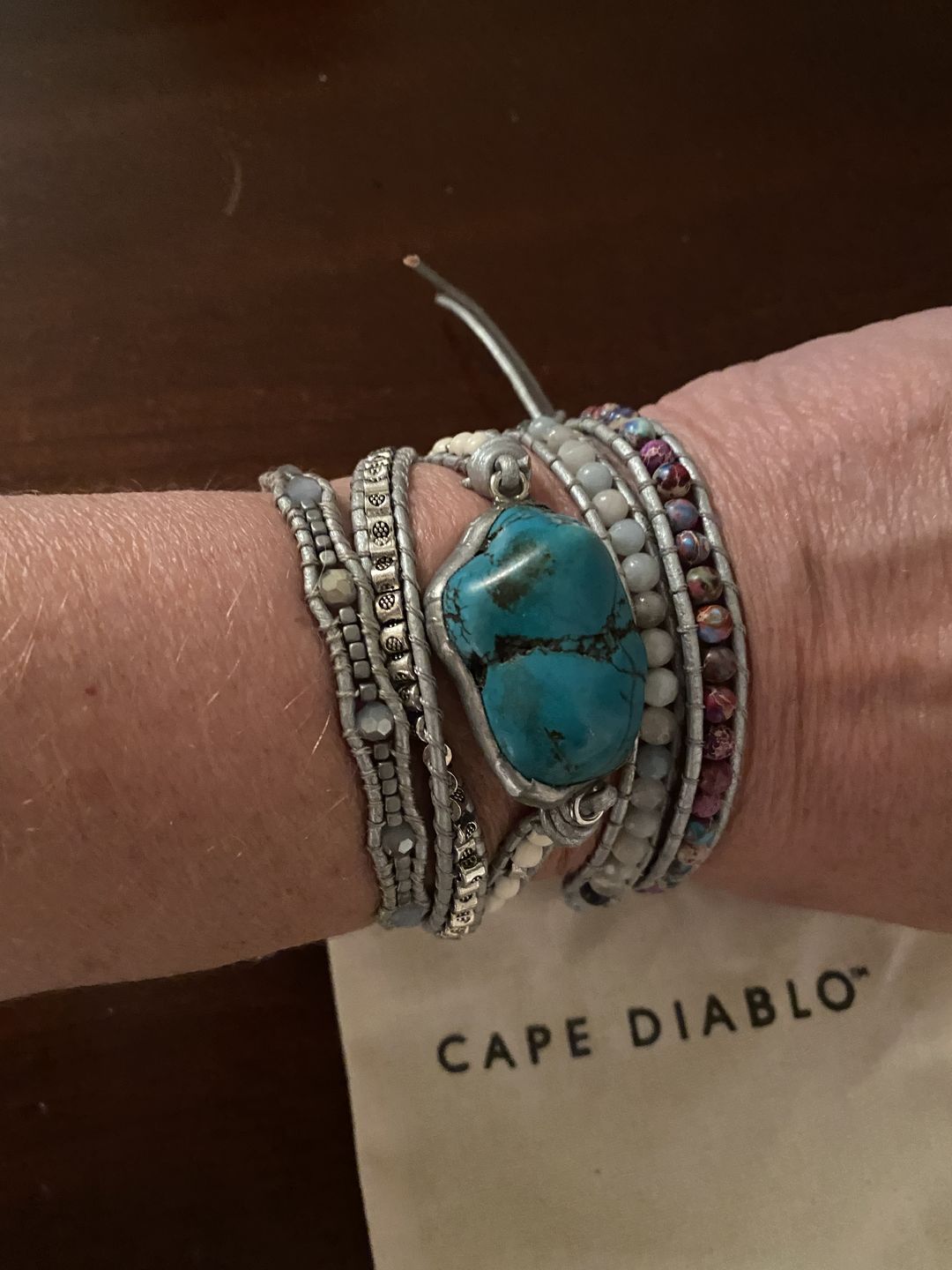 Customer photo review of Healing Turquoise Protection Wrap Bracelet