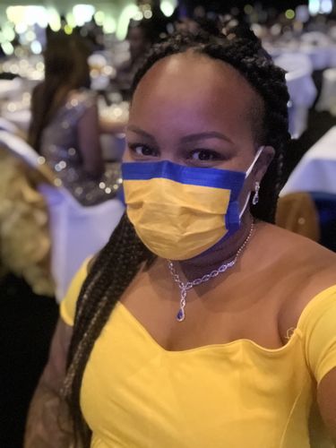 Customer photo review of Disposable Mask. 10 pc pack