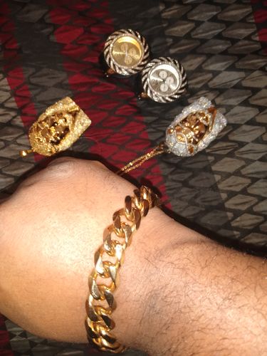 Customer photo review of 14mm 14K Gold IP Steel Miami Cuban Bracelet