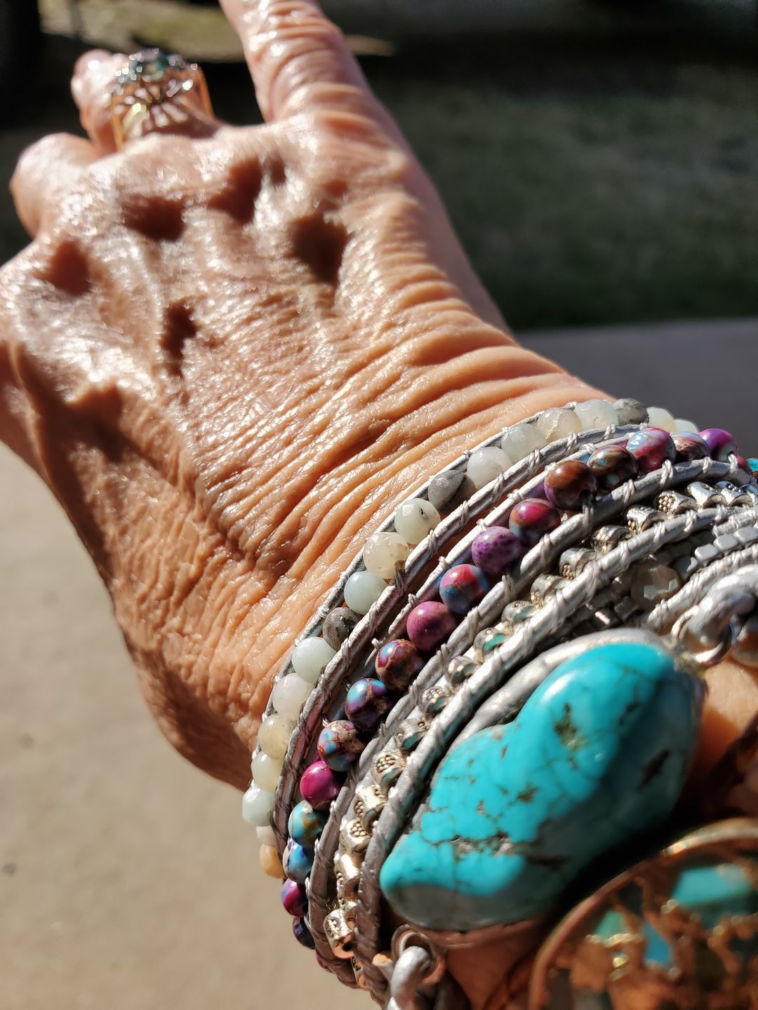 Customer photo review of Healing Turquoise Protection Wrap Bracelet