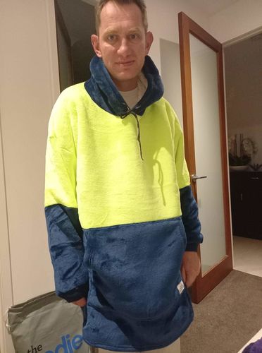 Customer photo review of Happy Hoodie Fluro Tradie Hoodie
