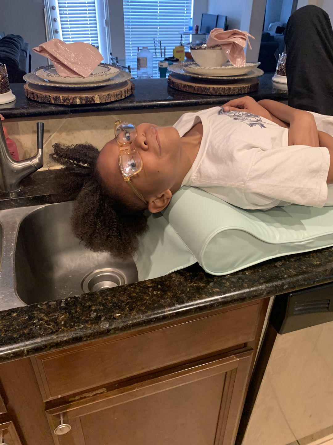Customer photo review of The Shampoo Pillow